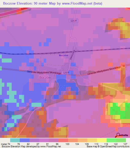 Boczow,Poland Elevation Map