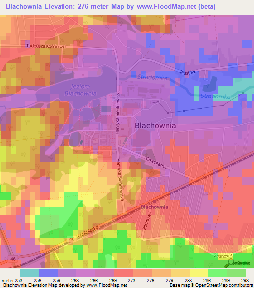 Blachownia,Poland Elevation Map