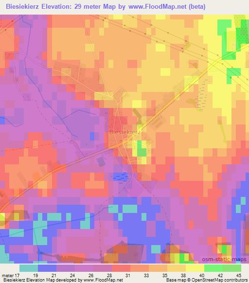 Biesiekierz,Poland Elevation Map