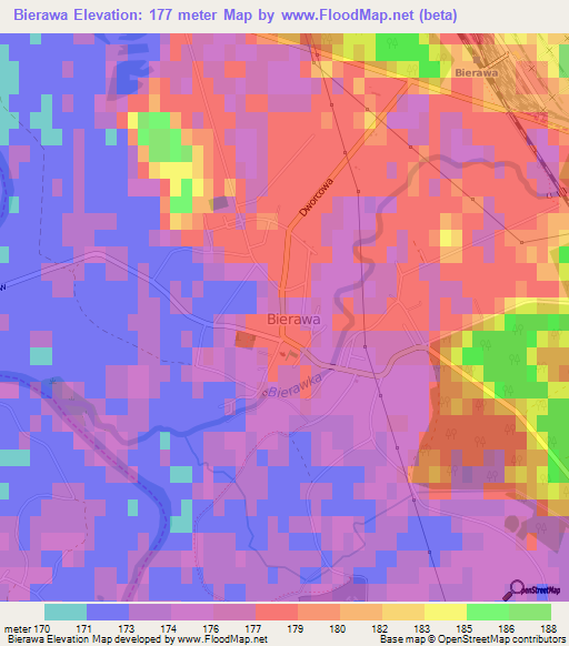 Bierawa,Poland Elevation Map
