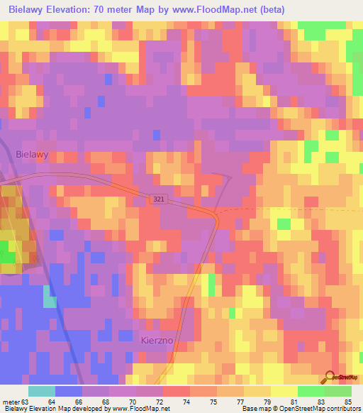 Bielawy,Poland Elevation Map