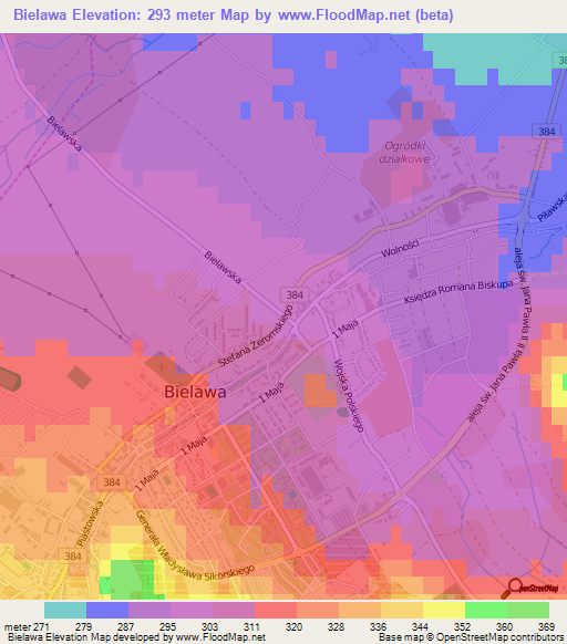 Bielawa,Poland Elevation Map