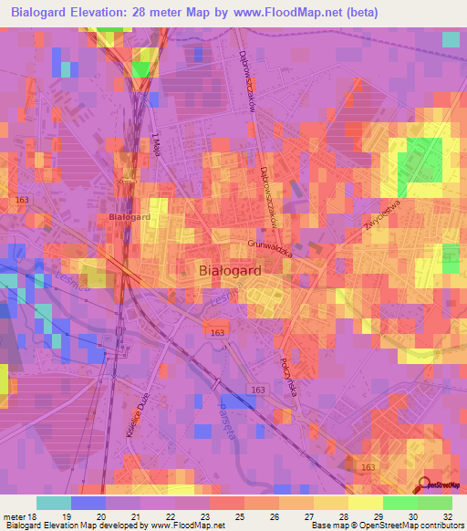 Bialogard,Poland Elevation Map