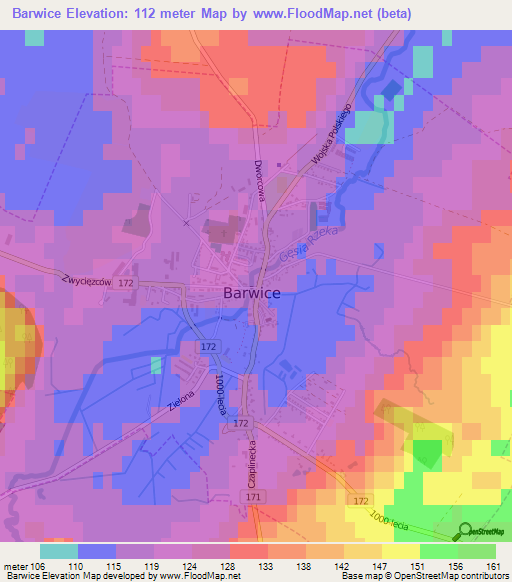 Barwice,Poland Elevation Map