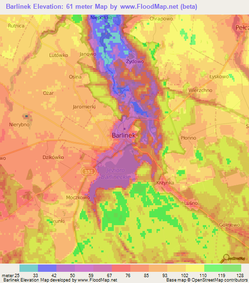 Barlinek,Poland Elevation Map