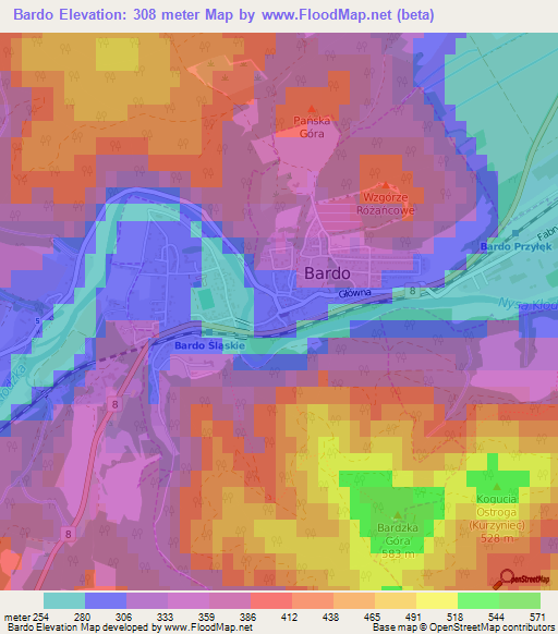 Bardo,Poland Elevation Map