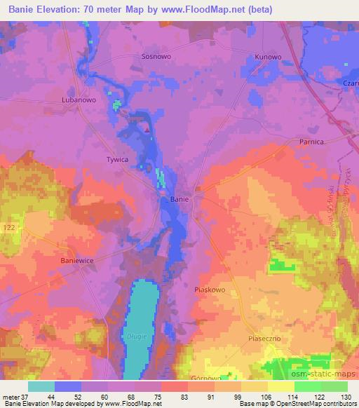 Banie,Poland Elevation Map