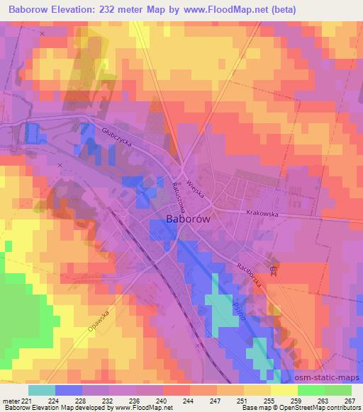 Baborow,Poland Elevation Map