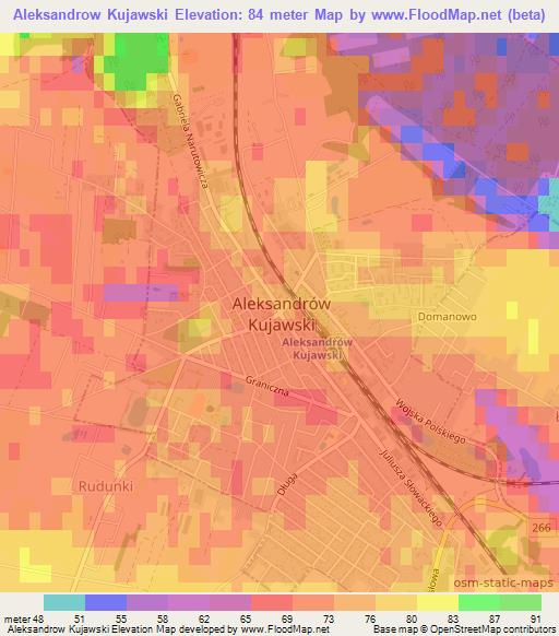 Aleksandrow Kujawski,Poland Elevation Map