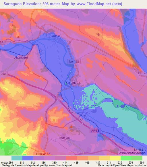 Sartaguda,Spain Elevation Map