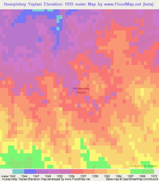 Huseyinbey Yaylasi,Turkey Elevation Map