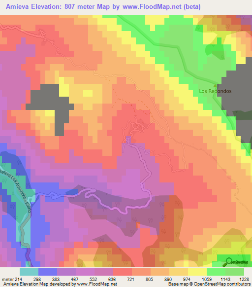 Amieva,Spain Elevation Map