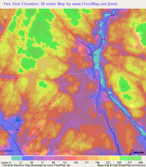 Ytre Strai,Norway Elevation Map