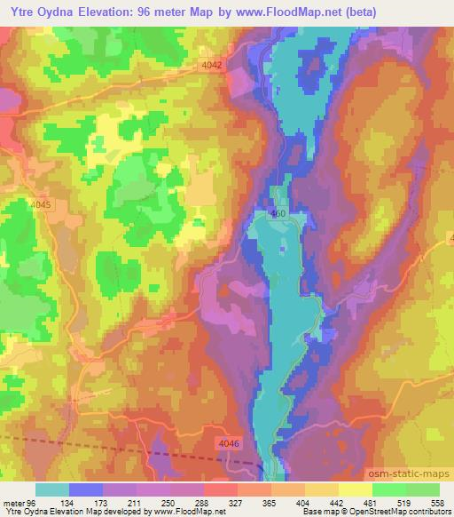 Ytre Oydna,Norway Elevation Map