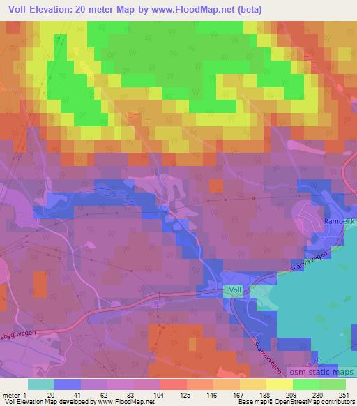 Voll,Norway Elevation Map