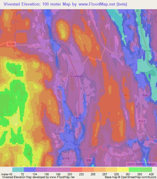 Vivestad,Norway Elevation Map