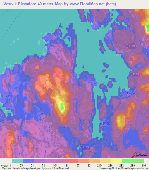 Vestvik,Norway Elevation Map