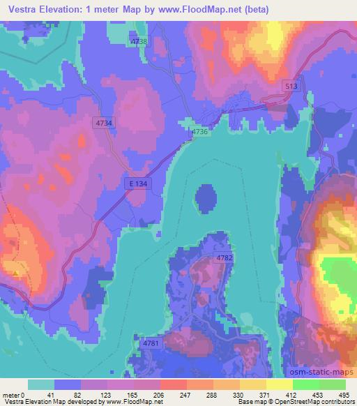 Vestra,Norway Elevation Map