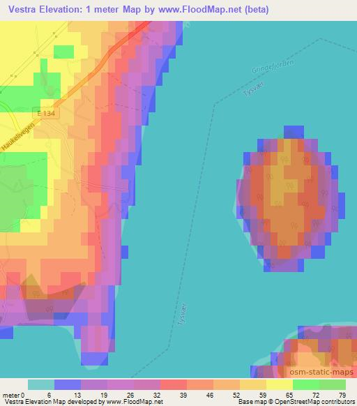 Vestra,Norway Elevation Map