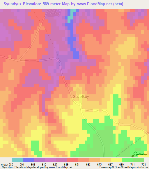 Syundyuz,Turkey Elevation Map