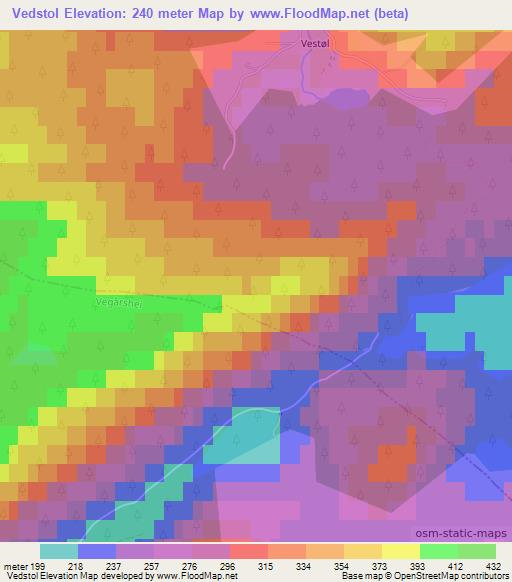 Vedstol,Norway Elevation Map