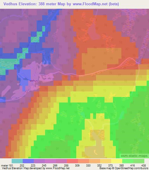 Vedhus,Norway Elevation Map
