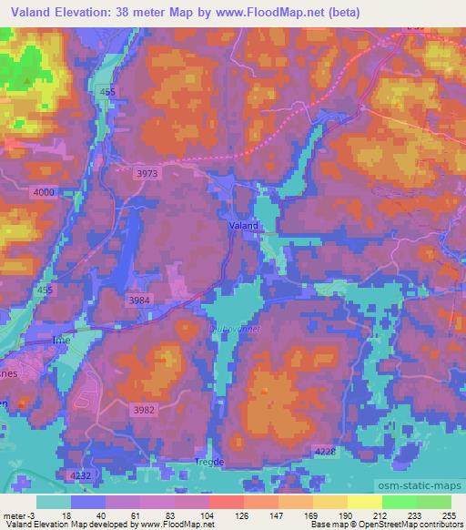 Valand,Norway Elevation Map