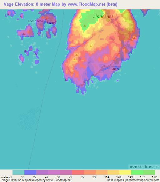 Vage,Norway Elevation Map