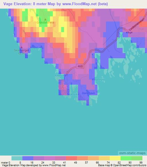 Vage,Norway Elevation Map