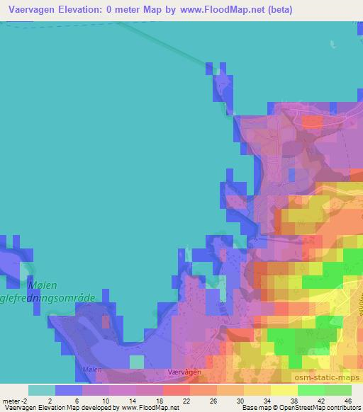 Vaervagen,Norway Elevation Map