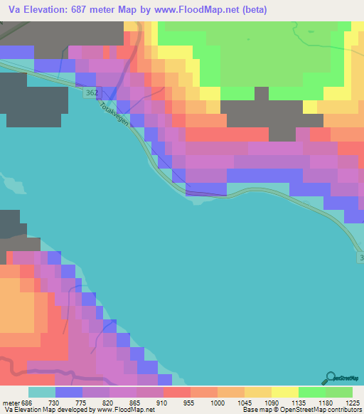 Va,Norway Elevation Map
