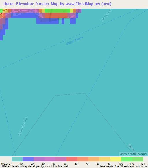 Utaker,Norway Elevation Map
