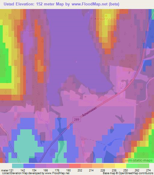 Ustad,Norway Elevation Map