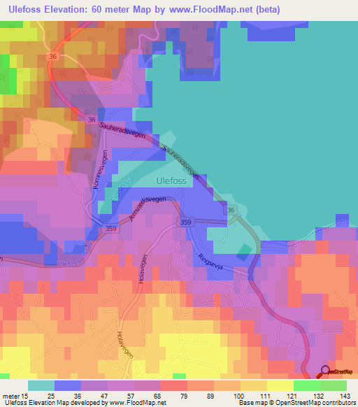 Ulefoss,Norway Elevation Map