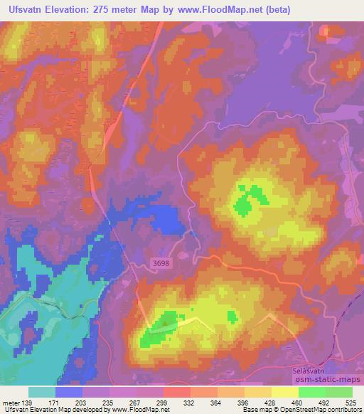 Ufsvatn,Norway Elevation Map