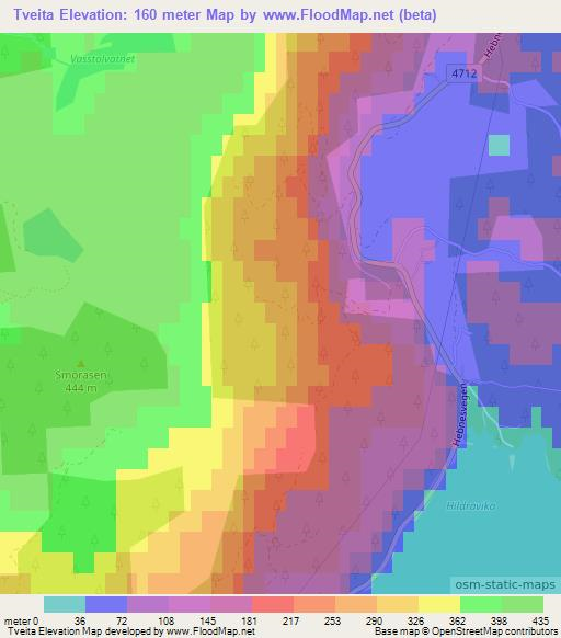 Tveita,Norway Elevation Map