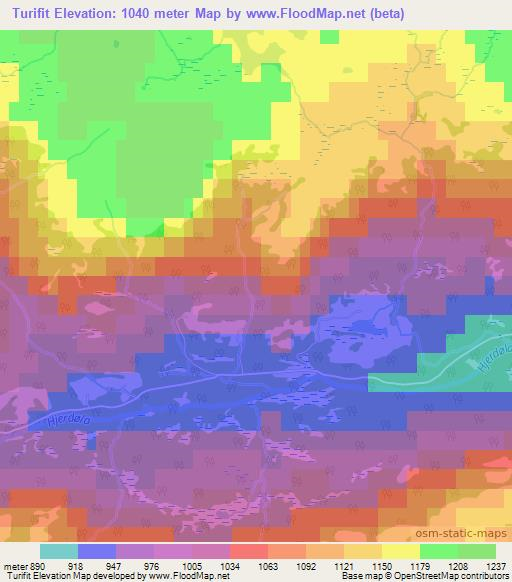 Turifit,Norway Elevation Map