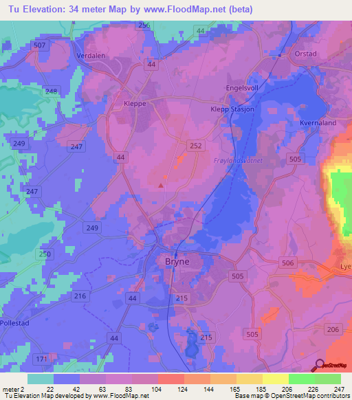 Tu,Norway Elevation Map
