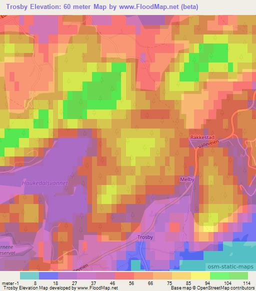 Trosby,Norway Elevation Map