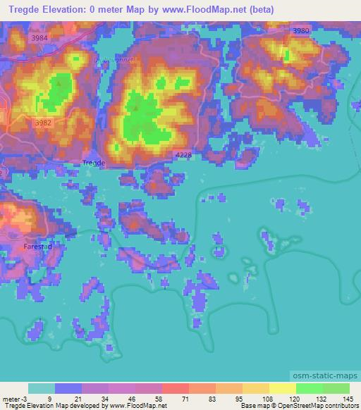 Tregde,Norway Elevation Map