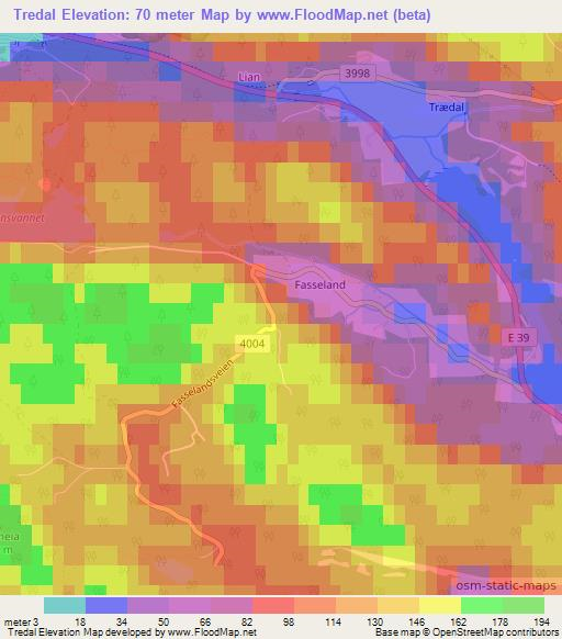 Tredal,Norway Elevation Map