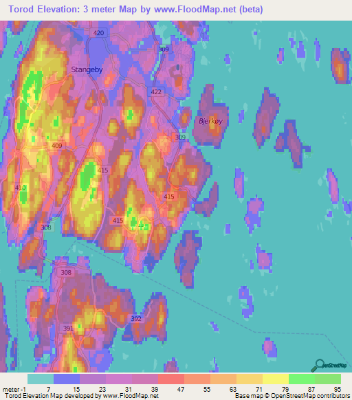 Torod,Norway Elevation Map