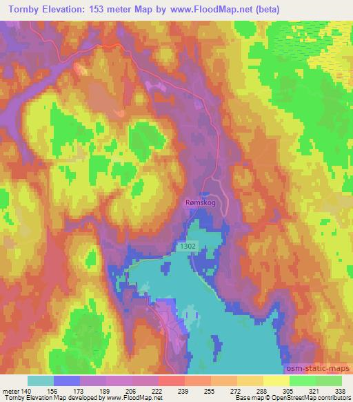 Tornby,Norway Elevation Map