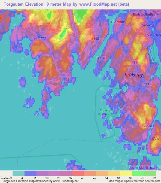 Torgauten,Norway Elevation Map