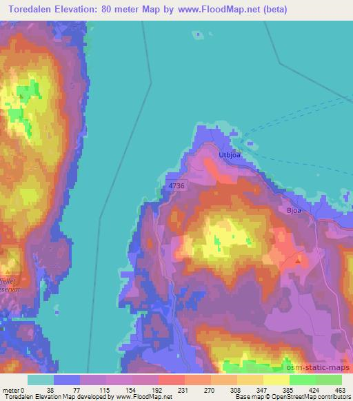 Toredalen,Norway Elevation Map