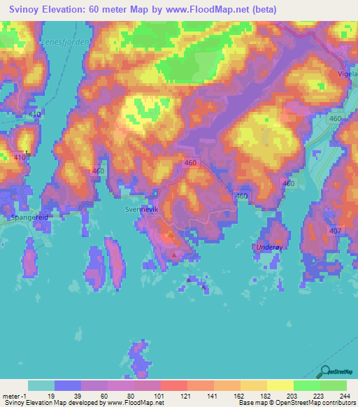 Svinoy,Norway Elevation Map