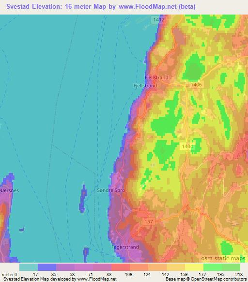 Svestad,Norway Elevation Map