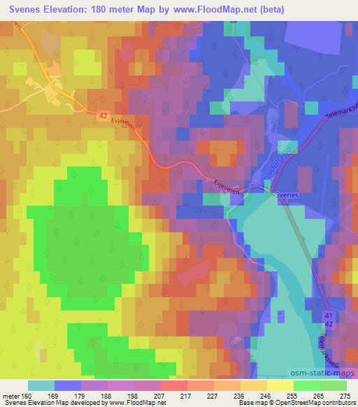 Svenes,Norway Elevation Map
