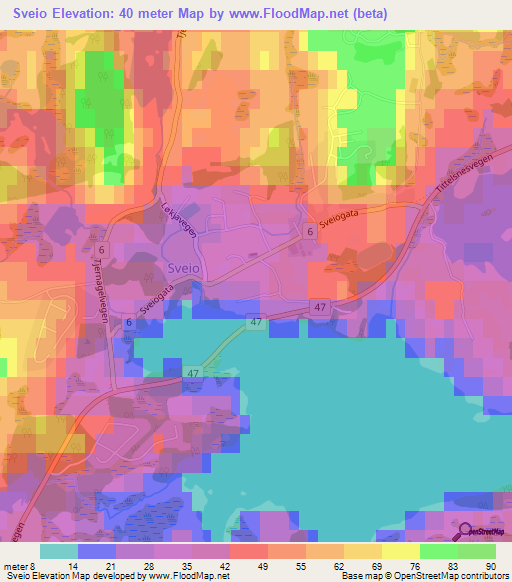 Sveio,Norway Elevation Map
