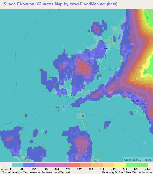 Sunde,Norway Elevation Map